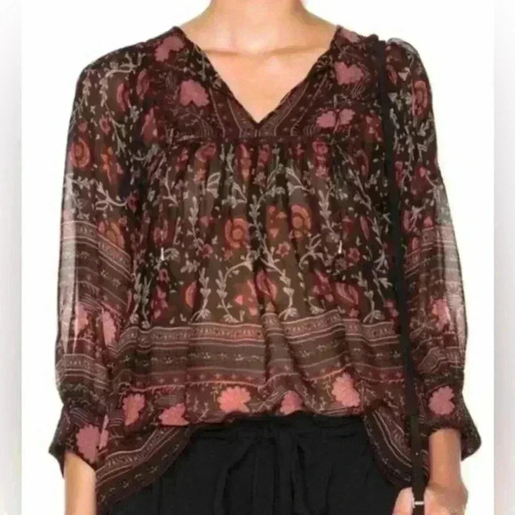 Ulla Johnson Bea Silk Blouse Size 6 - Picture 2 of 6